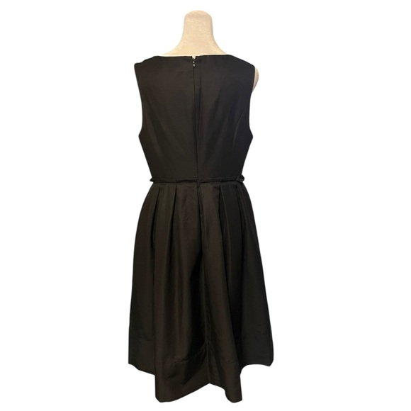Sinclaire 10 Black A-Line Tea Length Silk Dress Size 10 - Picture 4 of 6